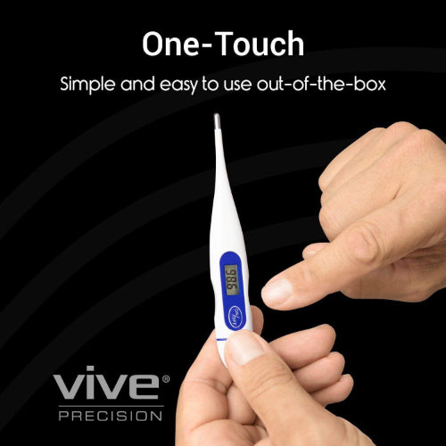 Vive Health Digital Thermometer, One-Touch Oral, Rectal, Axillary, With Case