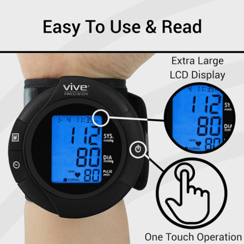 Vive Health Wrist Blood Pressure Monitor Model, BT-V