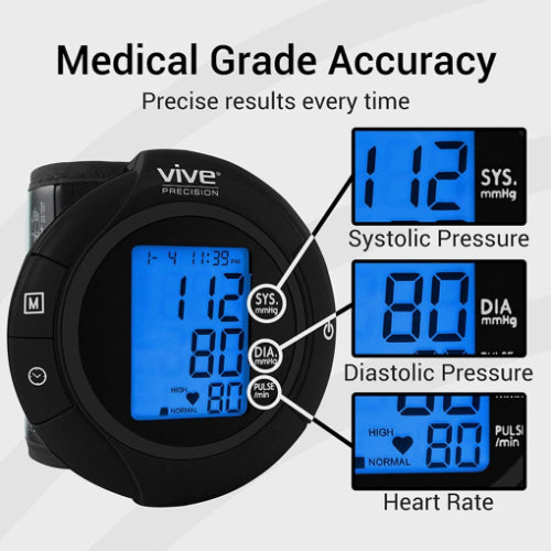 Vive Health Wrist Blood Pressure Monitor Model, BT-V