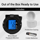 Vive Health Wrist Blood Pressure Monitor BT-V Black, Smart Phone Compatible with Carry Case