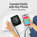 Vive Health Blood Pressure Monitor Black, Lightweight and Smart App Compatible with Arm Cuff