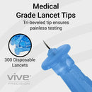 Vive Health Gamma-Sterilized Twist Lancets for Safe Blood Glucose Monitoring, Pack of 300