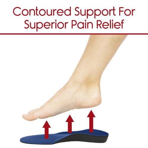 Vive Health Orthotic Insoles, Full Length Arch and Heel Support, Medium, Cushioned for Pain Relief
