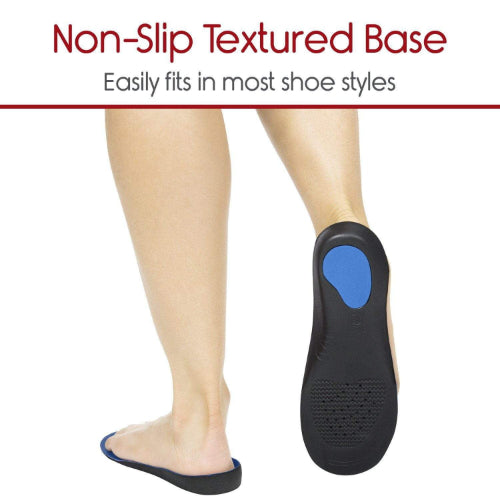 Vive Health Full-Length Orthotic Insole, Trimmable,Deep Heel, M: 3.5 - 5, W: 4.5 - 6
