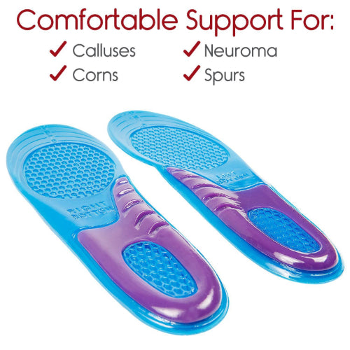 Vive Health Women's Gel Insoles, Full Length, Foot Pain Relief