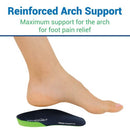 Vive Health Plantar Series 3/4 Length Insoles, Medium, Foam Orthotics for Arch and Heel Support