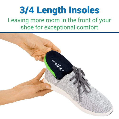 Vive Health Plantar Series 3/4 Length Insoles, Small