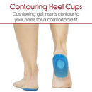 Vive Health Gel Heel Cups for Men, Contoured Medical Support and Pressure Relief, Pair