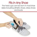 Vive Health Gel Heel Cups for Men, Contoured Medical Support and Pressure Relief, Pair