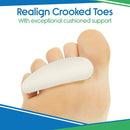 Vive Health Hammer Toe Splint, Soft Silicone Gel Cushion, Toe Straightener with Single Loop, 2 Pack