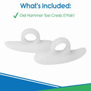 Vive Health Hammer Toe Splint, Soft Silicone Gel Cushion, Toe Straightener with Single Loop, 2 Pack