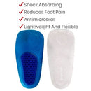 Vive Health Women's Gel Insoles, 3/4 Length, Shock-Absorbing Support for Plantar Fasciitis