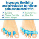Vive Health Toe Separators, Flexible Gel, Two Styles, 4Pc, Blue Small