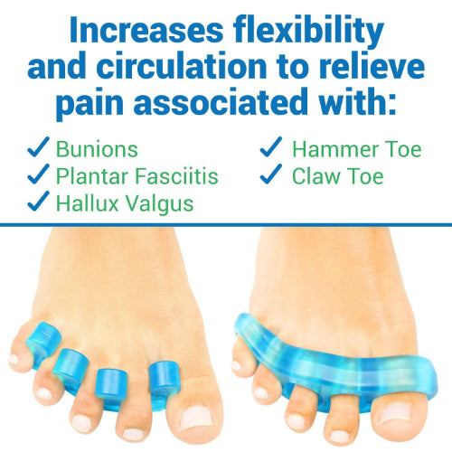 Vive Health Toe Separators, Flexible Gel, Two Styles, 4Pc, Blue Medium