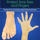 Vive Health Toe Sleeves and Protectors with Gel Lining, 6 Tubes, Trim to Fit for Corns and Blisters, Large