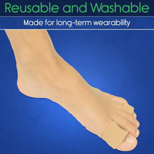 Vive Health Toe Sleeves, Cotton/Gel Lining, 6 Tubes, Medium