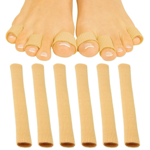 Vive Health Toe Sleeves, Cotton/Gel Lining, 6 Tubes, Medium