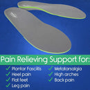 Vive Health Plantar Plus Full Length Insoles with Firm Foam Support for Pain Relief, Medium, Pair