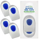 Vive Health Silicone Heel Cup, Shock Absorbing Inserts for Heel Pain and Plantar Fasciitis Relief