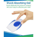 Vive Health Silicone Heel Cups for Men, Targeted Gel Cushioning and Pain Relief, 3 Pairs, Large