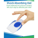 Vive Health Silicone Heel Cups for Men, Targeted Gel Cushioning and Pain Relief, 3 Pairs, Small