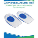 Vive Health Silicone Heel Cups for Men, Targeted Gel Cushioning and Pain Relief, 3 Pairs, Small