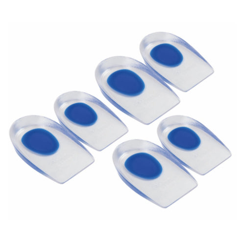 Vive Health Silicone Heel Cups, Targeted Cushioning, Washable, M:6-9.5, 3 Pair