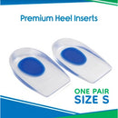Vive Health Silicone Heel Cups for Men, Small, Targeted Gel Cushioning and Pain Relief, 1 Pair