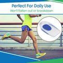 Vive Health Silicone Heel Cups for Men, Small, Targeted Gel Cushioning and Pain Relief, 1 Pair