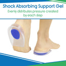 Vive Health Silicone Heel Cups for Men, Small, Targeted Gel Cushioning and Pain Relief, 1 Pair