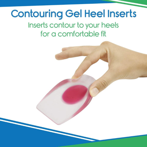 Vive Health Silicone Heel Cups for Heel Pain Relief, 2 Pairs, Pink