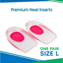 Vive Health Silicone Heel Cups for Women, Targeted Gel Cushioning and Pain Relief, 1 Pair, Large