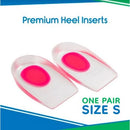 Vive Health Silicone Heel Cups for Women, Targeted Gel Cushioning and Pain Relief, 1 Pair, Small