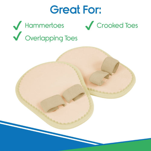 Vive Health Double Toe Splint, with Adjustable Loops, Foam Layers, 1 Pair