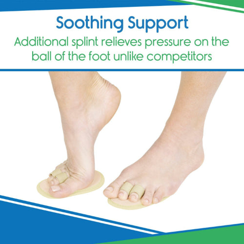 Vive Health Double Toe Splint, with Adjustable Loops, Foam Layers, 1 Pair