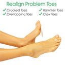 Vive Health Adjustable Toe Splint with Cushioned Metatarsal Pad And Elastic Loop, 2 Pack