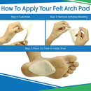 Vive Health Felt Arch Pads with Removable Layers, Trimmable, 12-Pack, One Size for Foot Pain Reief