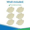 Vive Health Felt Arch Pads with Removable Layers, Trimmable, 12-Pack, One Size for Foot Pain Reief