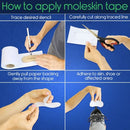 Vive Health Moleskin Roll, 3.18 Inch x 5 Yards with 8 Piece Stencil Pads for Blister Relief