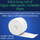 Vive Health Moleskin Roll, 3.18 Inch x 5 Yards with 8 Piece Stencil Pads for Blister Relief