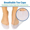 Vive Health reusable gel toe covers designed for pain relief and blister prevention. Moovkart.