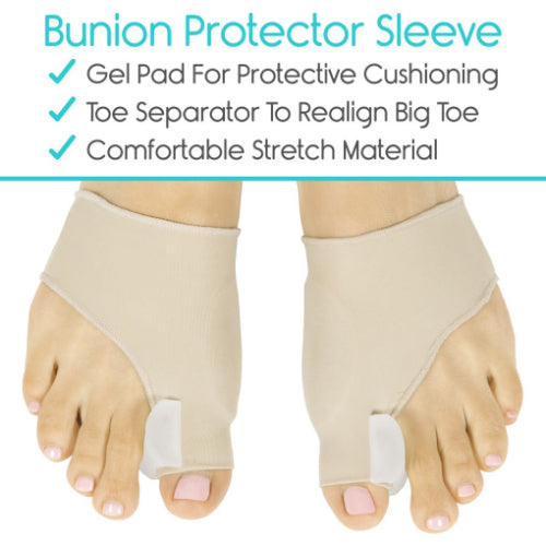 Vive Health Bunion Bundle provides Cushioning gel pads and toe separators for bunion relief, comfort, and foot alignment, Moovkart