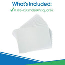 Vive Health Moleskin Pads, Self-Adhesive Squares and Trimmable Design, 8 Pack, 4.6 x 3.4 Inches
