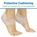 Vive Health Gel Heel Protectors, Perforated Silicone Sleeves for Relieving Heel Pain, White, 4 Pack