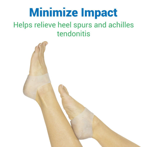 Vive Health Heel Protectors,  Perforated Gel Sleeves, Washable, 4Pc