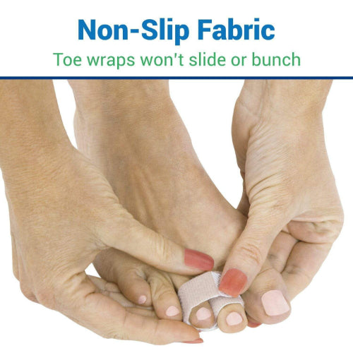 Vive Health Toe Wrap, Fabric Lined-Foam, Washable, Pouch, 4 Pc