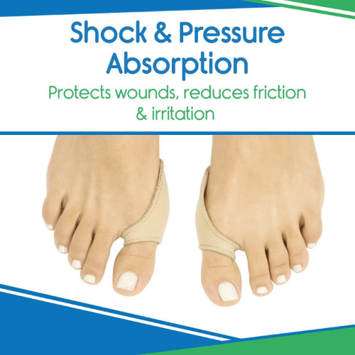 Vive Health Bunion Protector, Fabric Lined Gel, Washable, 4 Pack for Bunion Pain Relief