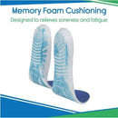 Vive Health Memory Foam Insoles, Full-Length Cushioned Inserts for Foot Pain Relief, Large