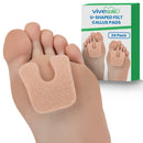 Vive Health U-Shaped Felt Callus Pads, Cushioned Foot Protection for Pain Relief, Brown/Beige