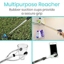 Vive Health Suction Cup Reacher Grabber, Brushed Aluminum, 32 Inches